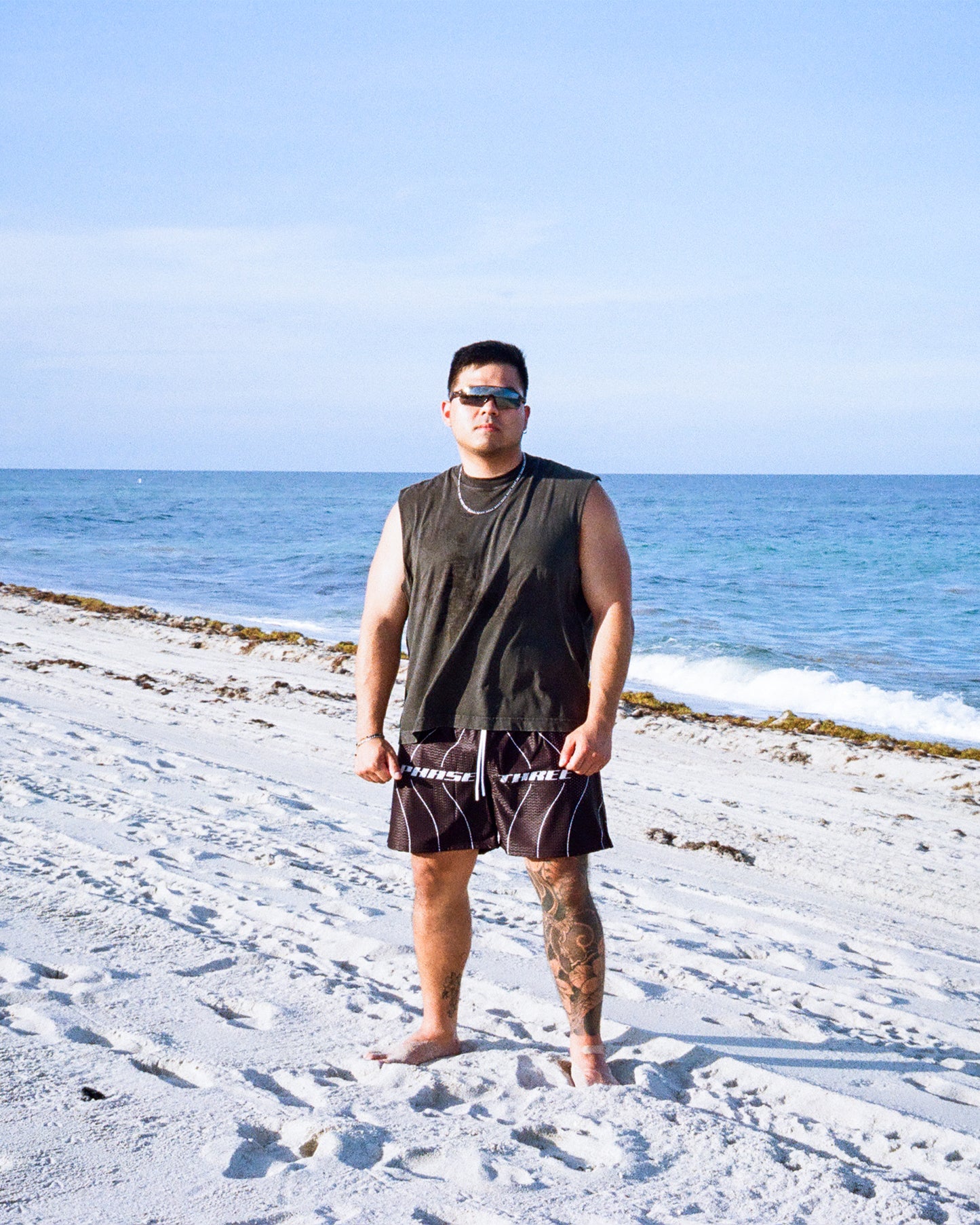 STRIPED MESH SHORTS