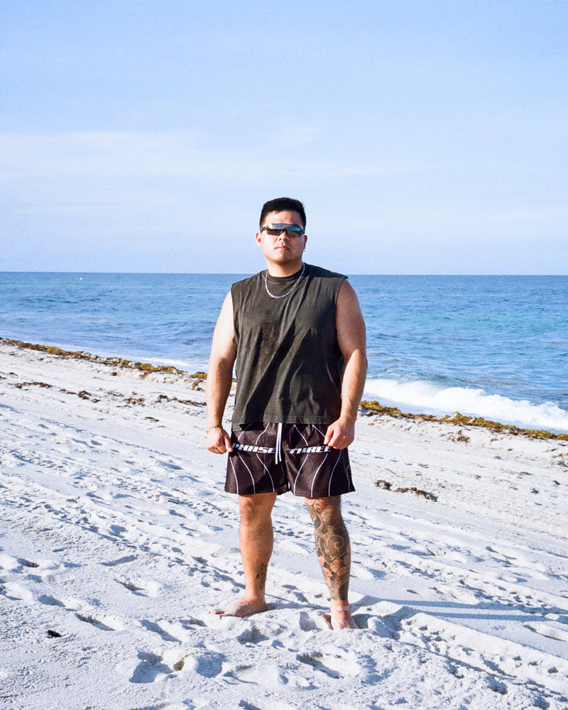 STRIPED MESH SHORTS