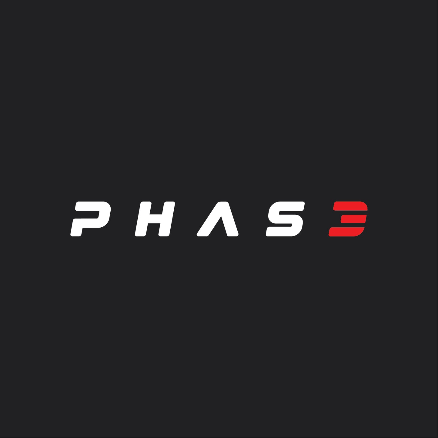PHAS3 WHITE/RED 9.5 IN X 1 IN TRANSFER STICKER