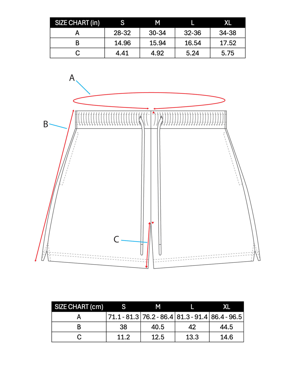 WAVY PINTSTRIPE MESH SHORTS Size Guide